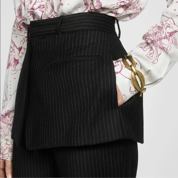 ZARA PINSTRIPE PANTS WITH SKIRT SIZE XS - Picture 1 of 16